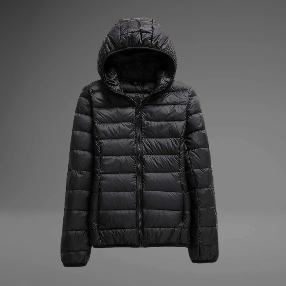 NATHALIE – Elegante Leichtdaunenjacke mit Kapuze