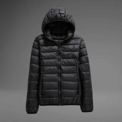 NATHALIE – Elegante Leichtdaunenjacke mit Kapuze