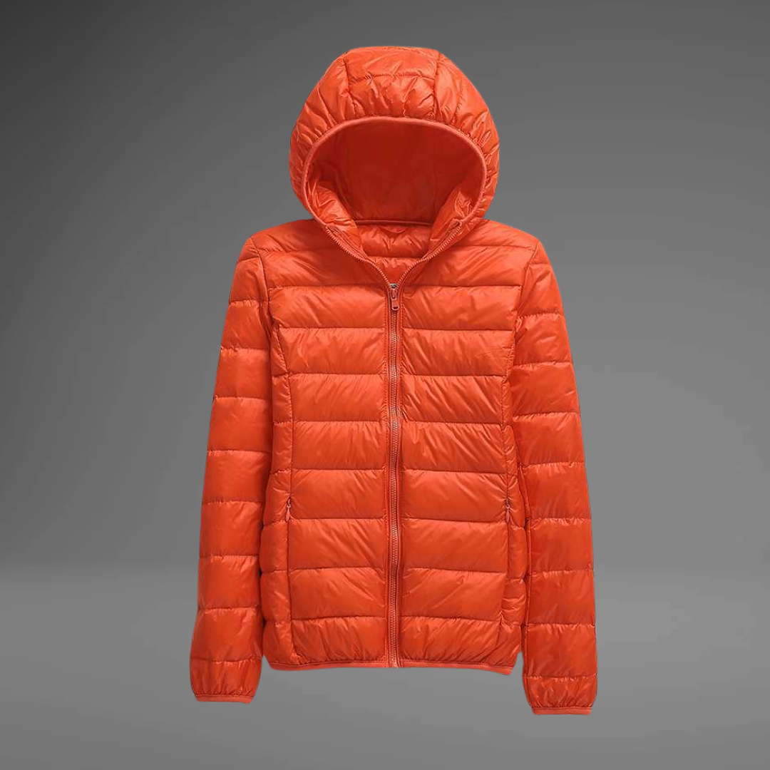 NATHALIE – Elegante Leichtdaunenjacke mit Kapuze