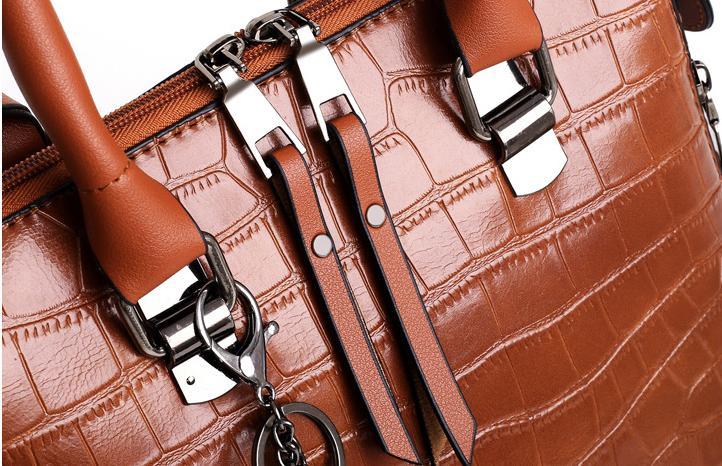 SOPHIA | VINTAGE KROKODILMUSTER 4-9 TEILE TASCHENSET
