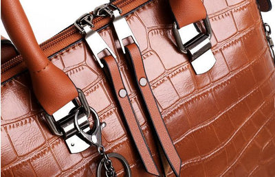 SOPHIA | VINTAGE KROKODILMUSTER 4-9 TEILE TASCHENSET