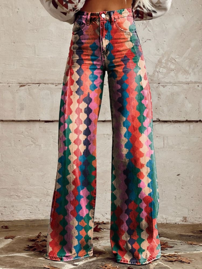 Bunte Vintage Boho-Hosen