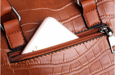 SOPHIA | VINTAGE KROKODILMUSTER 4-9 TEILE TASCHENSET