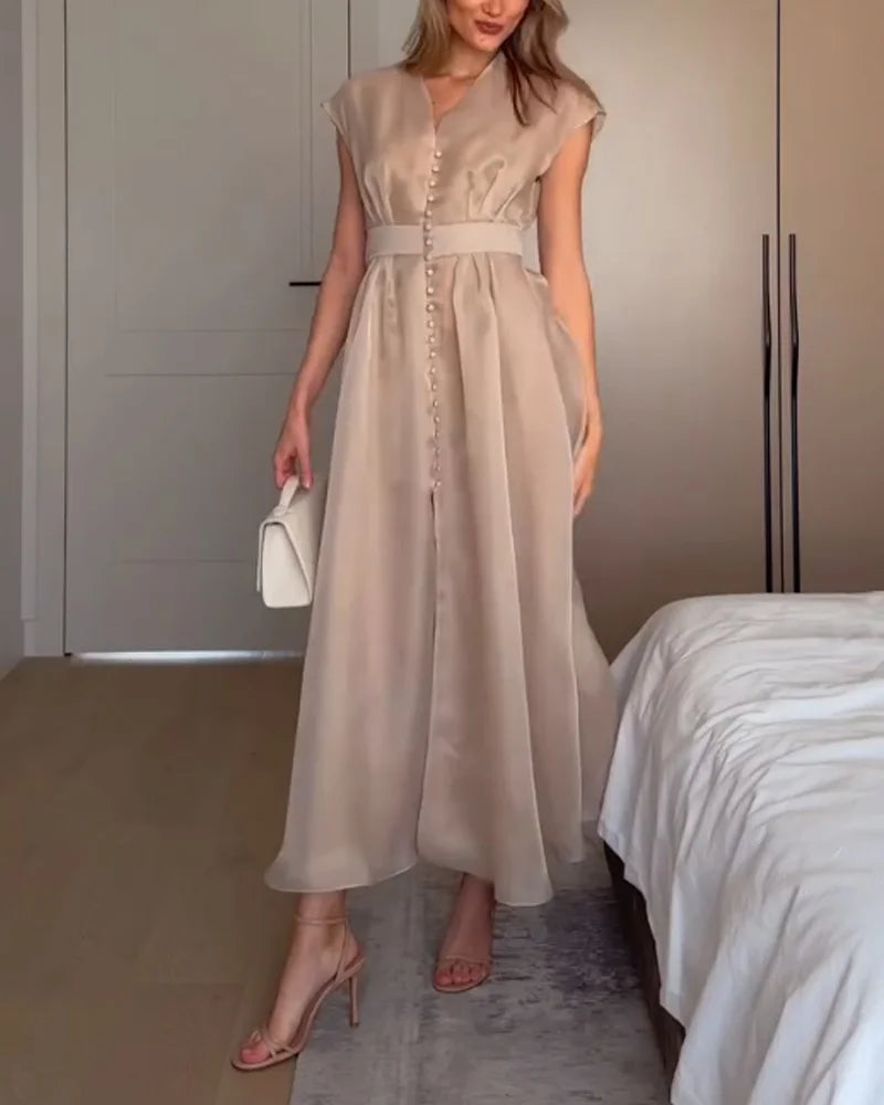 Catherine | Elegantes V-Ausschnitt Kleid