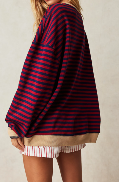 Mana | Gestreifter Oversized Pullover