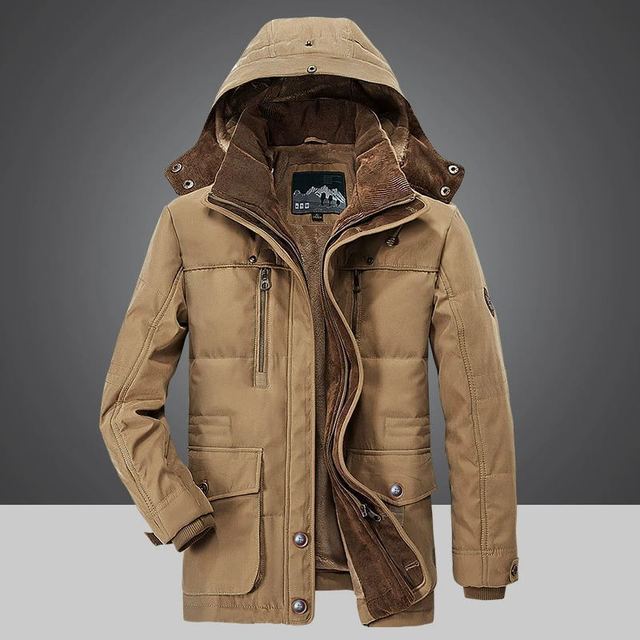 Thermischer Winterparka für Herren mit mehreren Taschen
