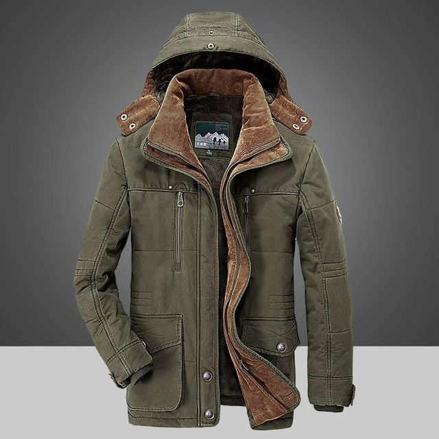 Thermischer Winterparka für Herren mit mehreren Taschen