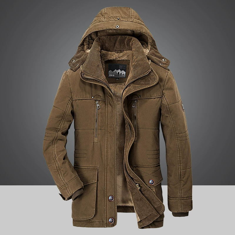 Thermischer Winterparka für Herren mit mehreren Taschen