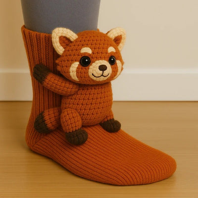 Lina | 3D-Stricksocken mit Tiermotiven