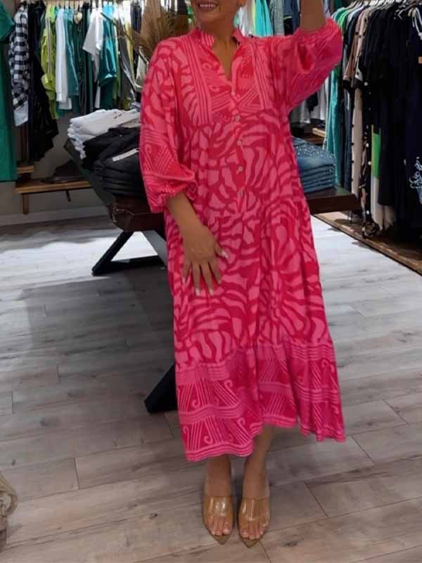 Florence - Kleid mit V-Ausschnitt und Druck