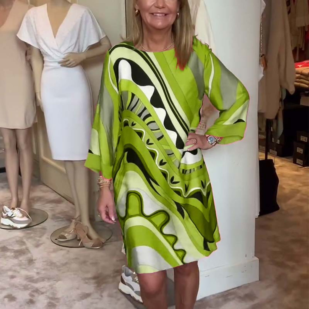 Jolijn™ | Bedrucktes Midi-Kleid