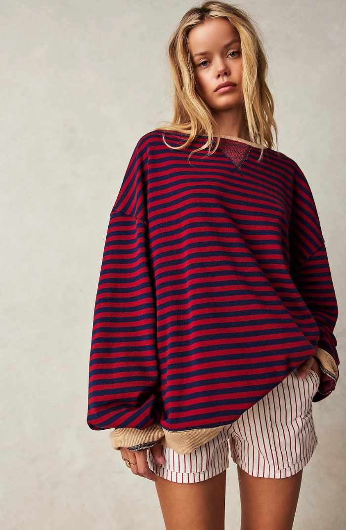 Mana | Gestreifter Oversized Pullover