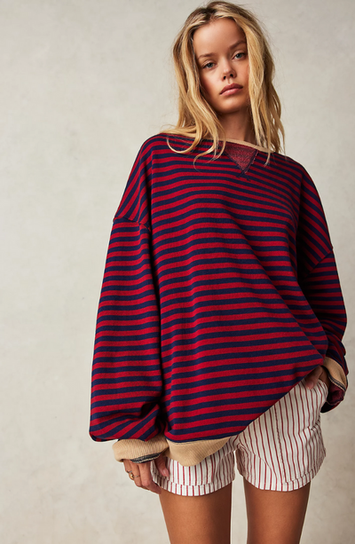 Mana | Gestreifter Oversized Pullover