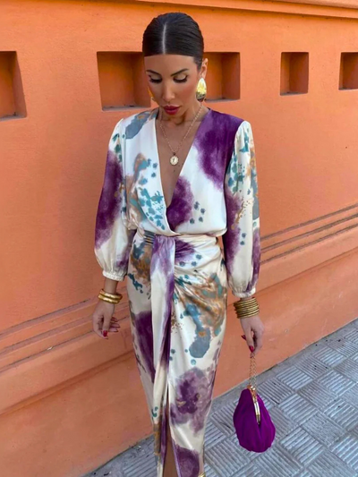 Tess - Elegantes Bedrucktes Midikleid