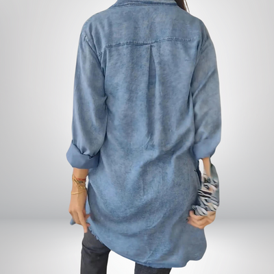 Sofia | Stilvolle und Vielseitige Langärmlige Denimjacke mit Kragen
