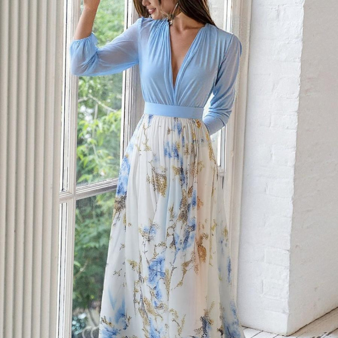 Svenja™ | Elegantes Maxikleid mit tiefem V-Ausschnitt