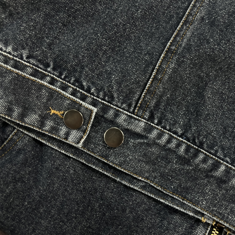 Herren Jeansjacke im Vintage-Stil mit Baseballkragen und tailliertem Schnitt – Hubert