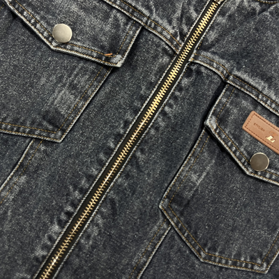 Herren Jeansjacke im Vintage-Stil mit Baseballkragen und tailliertem Schnitt – Hubert