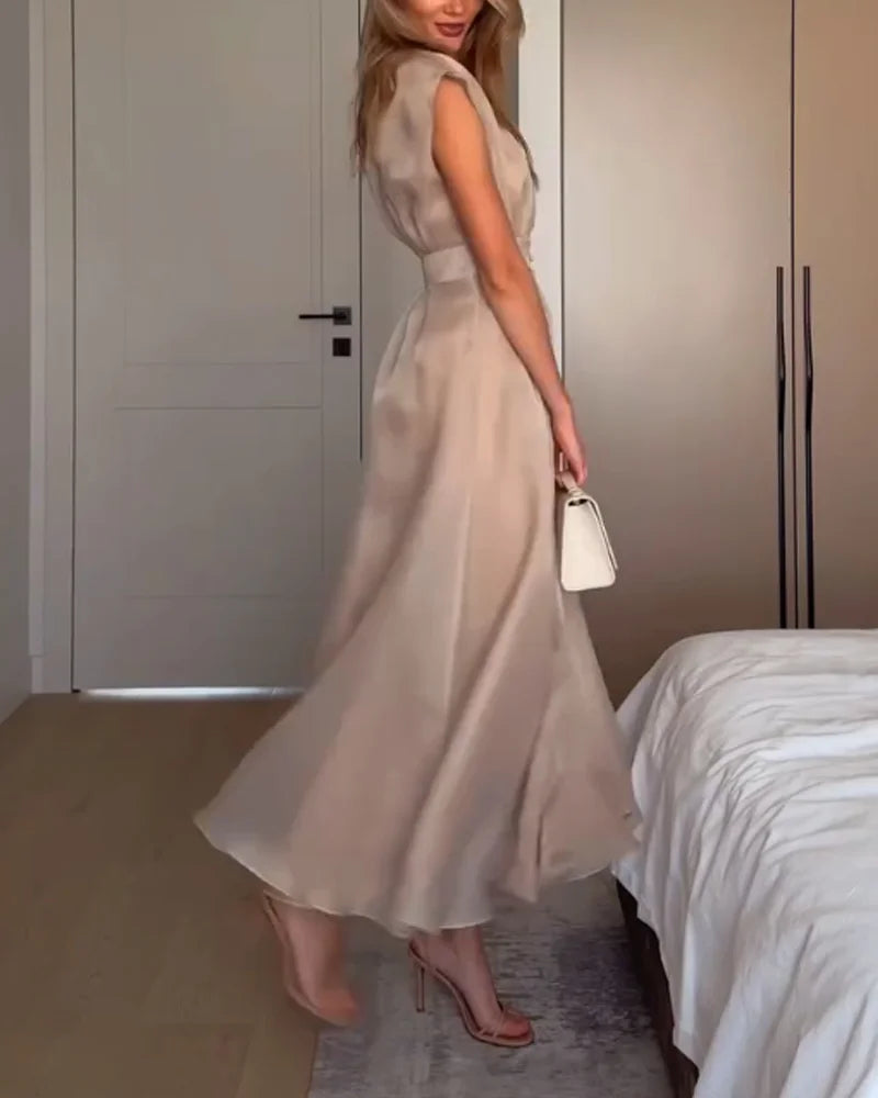 Catherine | Elegantes V-Ausschnitt Kleid