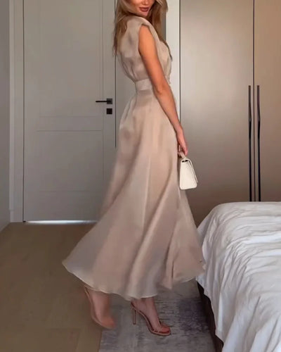 Catherine | Elegantes V-Ausschnitt Kleid