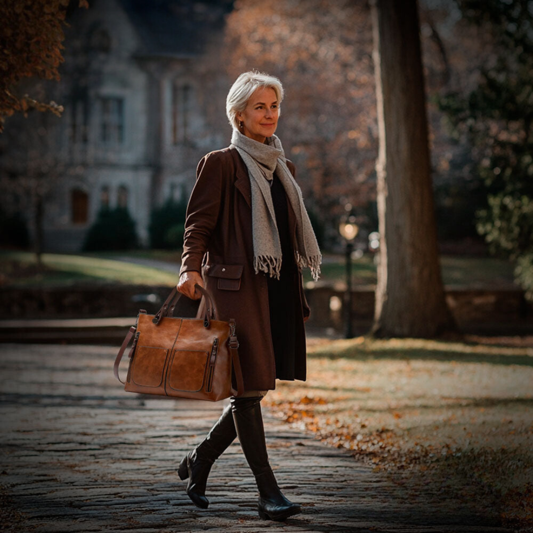 Lila | Klassische Schultertasche