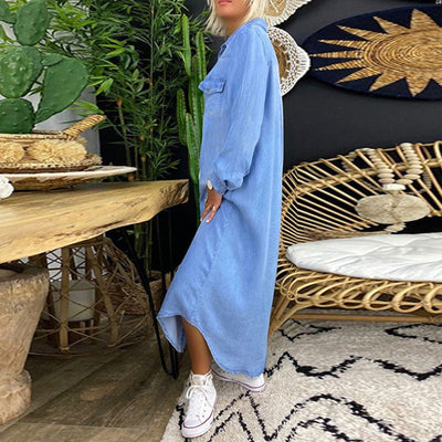 Sofia | Langärmliges Maxikleid aus Denim