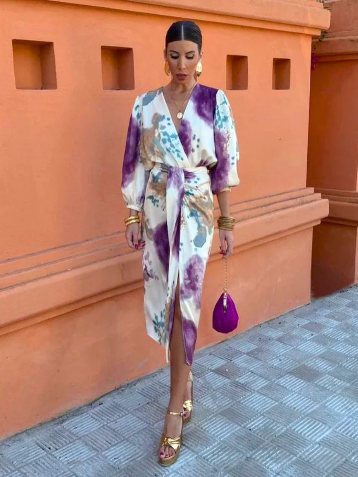 Tess - Elegantes Bedrucktes Midikleid