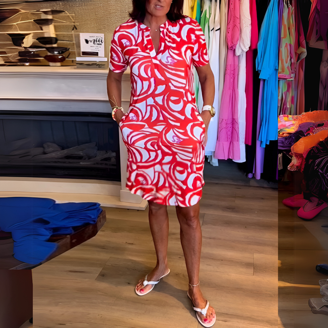 Jane - Elegantes bedrucktes Kleid