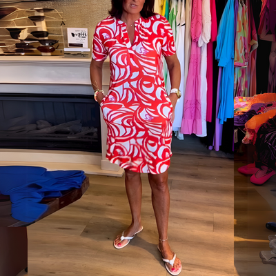 Jane - Elegantes bedrucktes Kleid