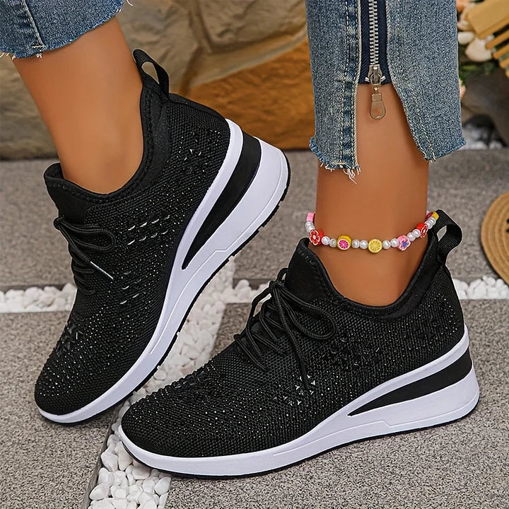 Clara | Orthopädische Sneakers mit funkelnden Strasssteinen