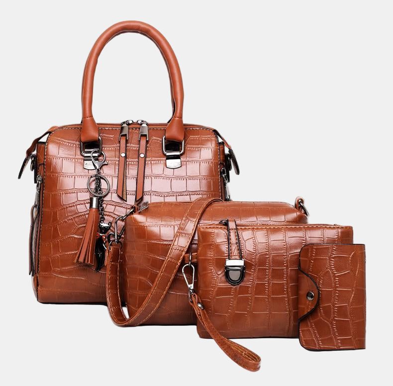 SOPHIA | VINTAGE KROKODILMUSTER 4-9 TEILE TASCHENSET