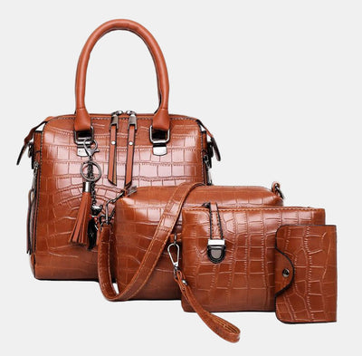 SOPHIA | VINTAGE KROKODILMUSTER 4-9 TEILE TASCHENSET