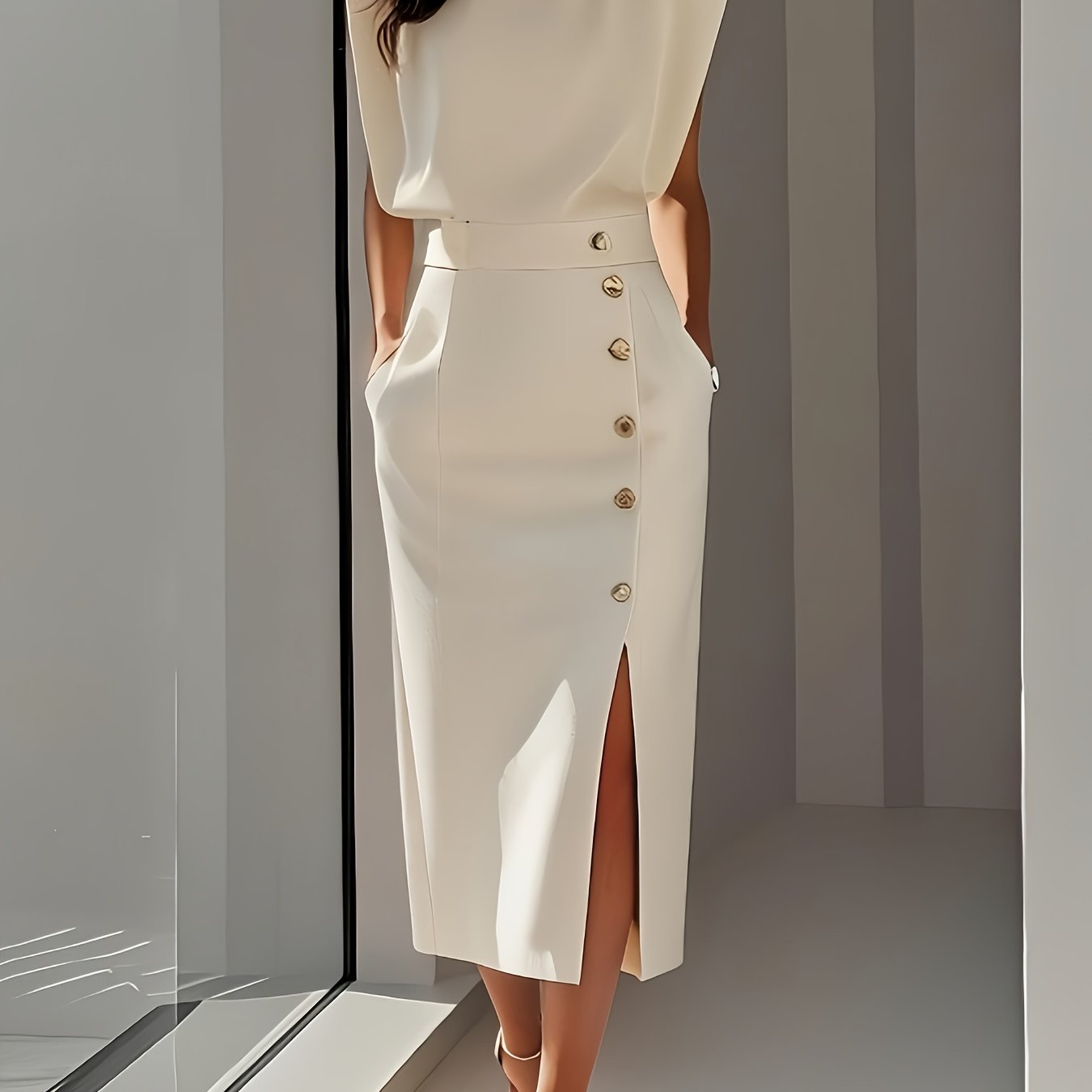 Josefine - Elegantes Midikleid mit Schlitz