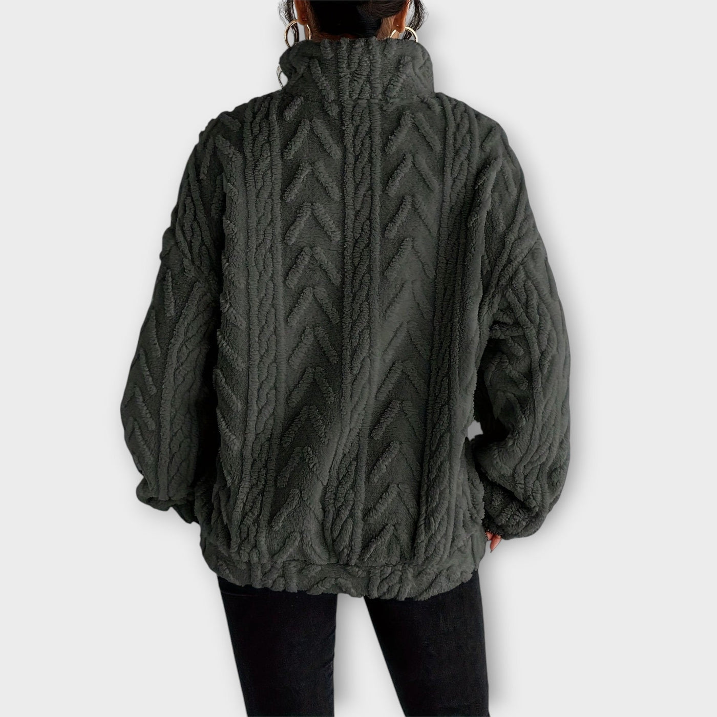 Fiona | Geflochtener Zip-Up Pullover