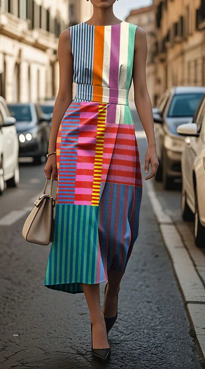 Margot - Ärmelloses Bedrucktes Kleid