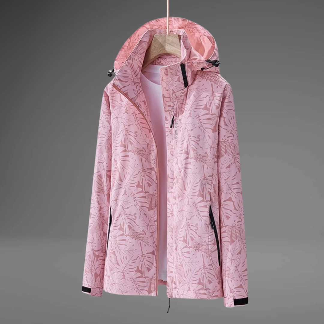 PAOLA – Wasserdichte Windjacke mit Blattmuster