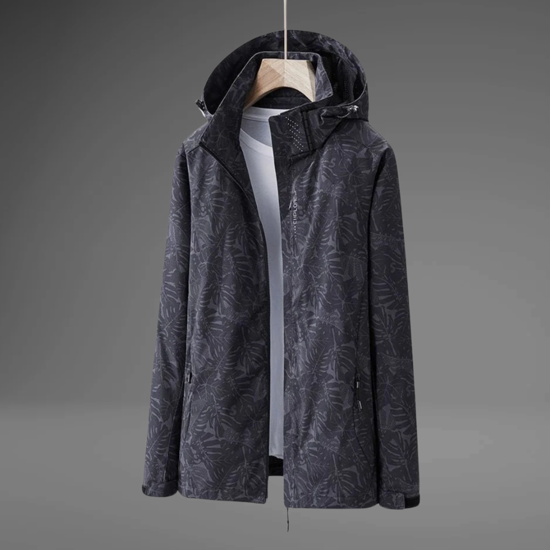 PAOLA – Wasserdichte Windjacke mit Blattmuster