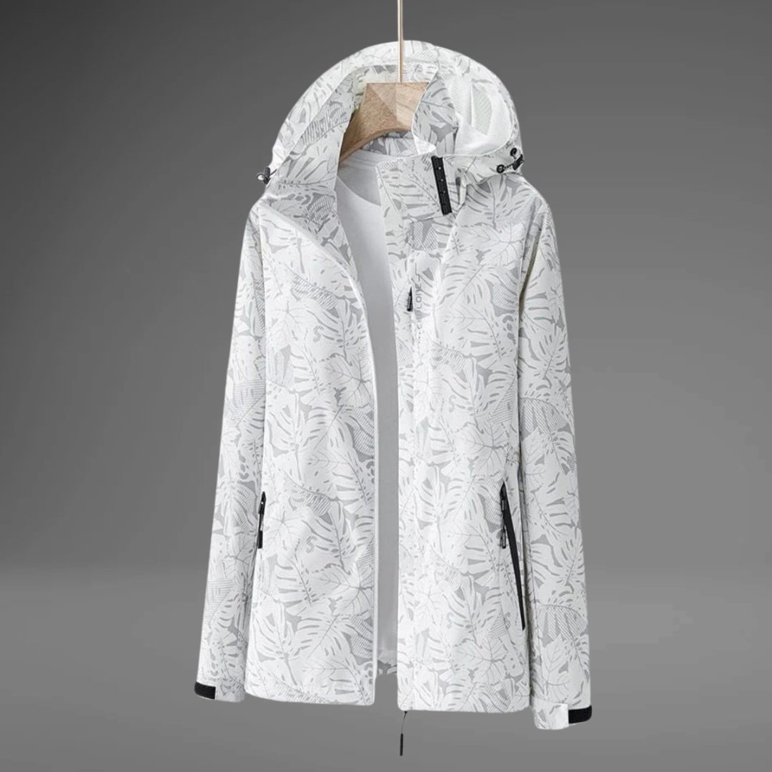 PAOLA – Wasserdichte Windjacke mit Blattmuster