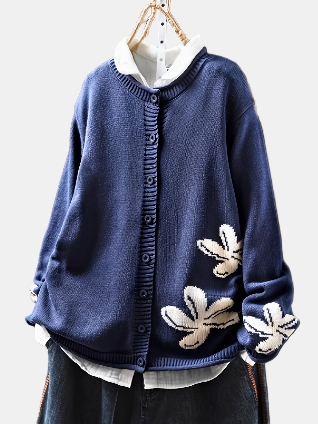 Thalia | Floraler Strickcardigan