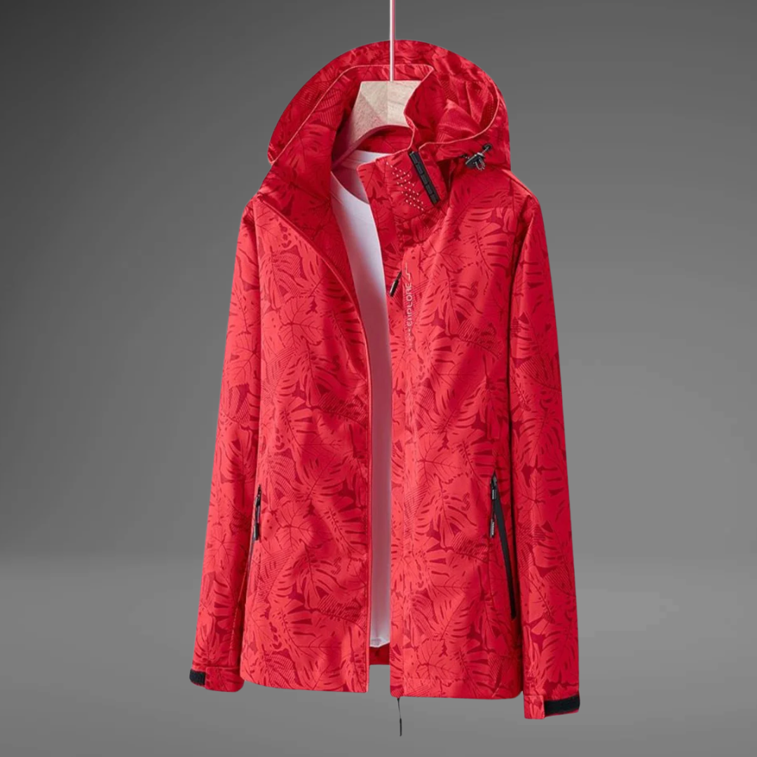 PAOLA – Wasserdichte Windjacke mit Blattmuster