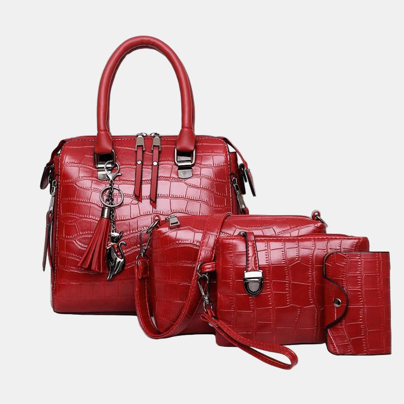 SOPHIA | VINTAGE KROKODILMUSTER 4-9 TEILE TASCHENSET