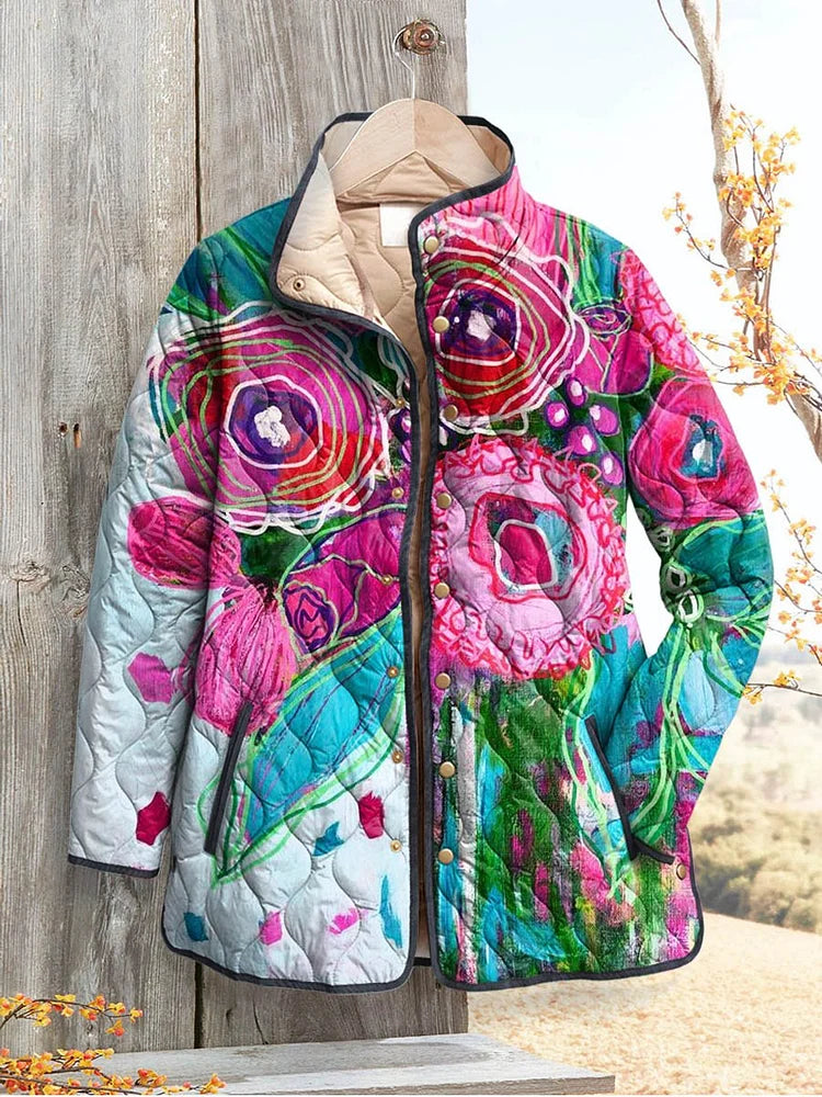 Veste Élégante Femme à Motifs Floraux