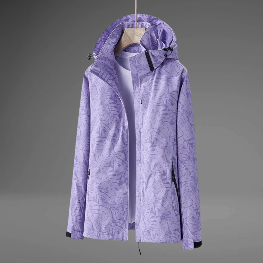 PAOLA – Wasserdichte Windjacke mit Blattmuster
