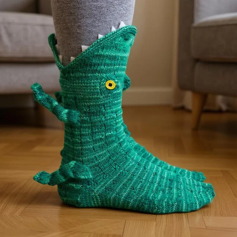 Alina | 3D-Stricksocken mit Hasenmotiv
