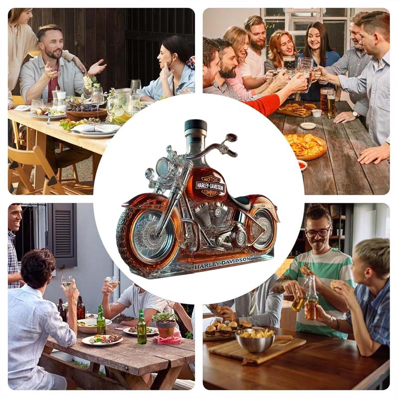 Kreative Weinflasche im Motorradzubehör