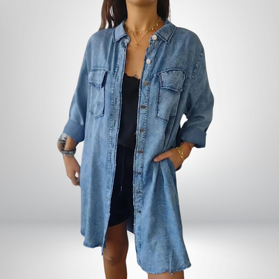 Sofia | Stilvolle und Vielseitige Langärmlige Denimjacke mit Kragen