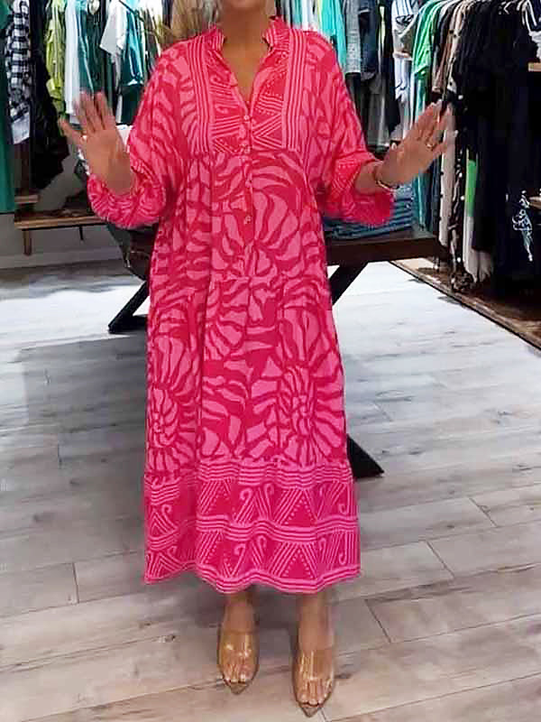 Florence - Kleid mit V-Ausschnitt und Druck