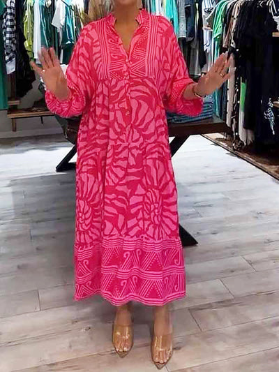 Florence - Kleid mit V-Ausschnitt und Druck