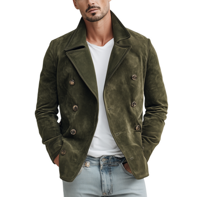 Zweireihige Wildlederjacke für Herren Emil