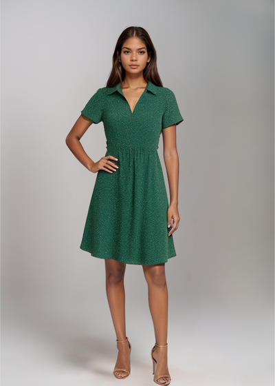 Angie - Leichtes Punktemuster Mini-Kleid und Rock